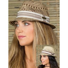 Mujer&apos;s summer Gambler Floppy Fedora Straw hats for vacation travel Beach   eb-86119631